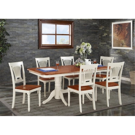 East West Furniture 7 Piece Dining Set-Dining Table and 6 Dining Chairs For Dining NAPL7-WHI-W